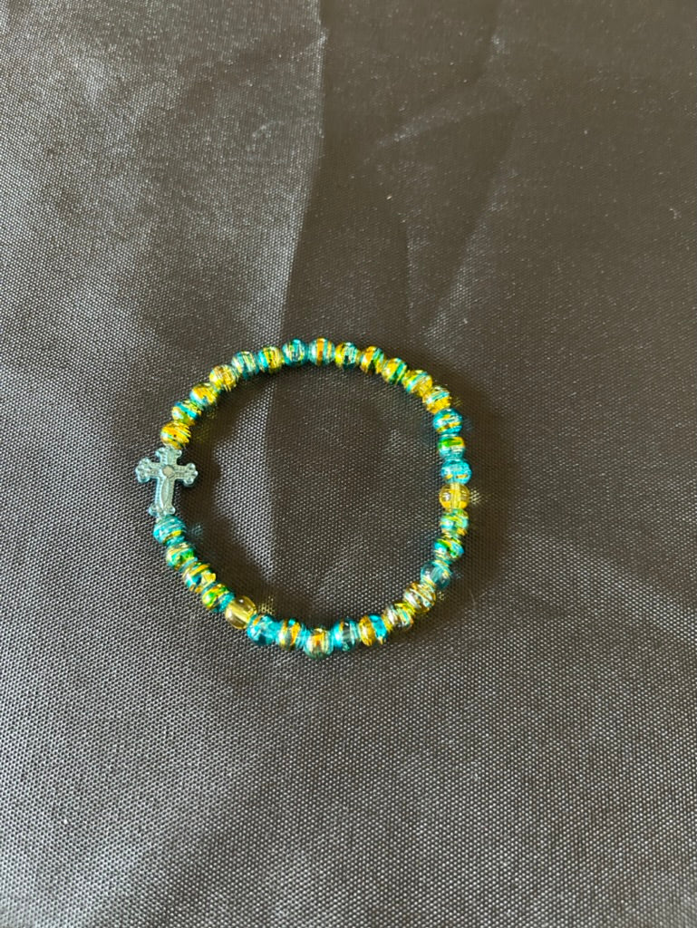 Aqua Cross Bracelet