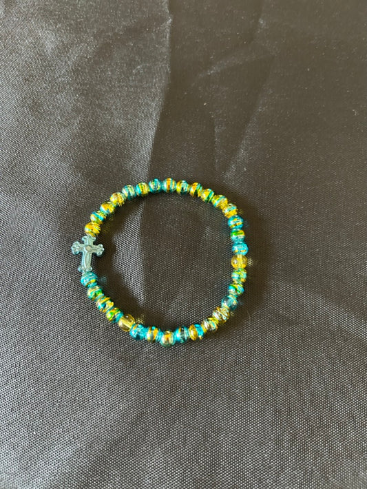 Aqua Cross Bracelet