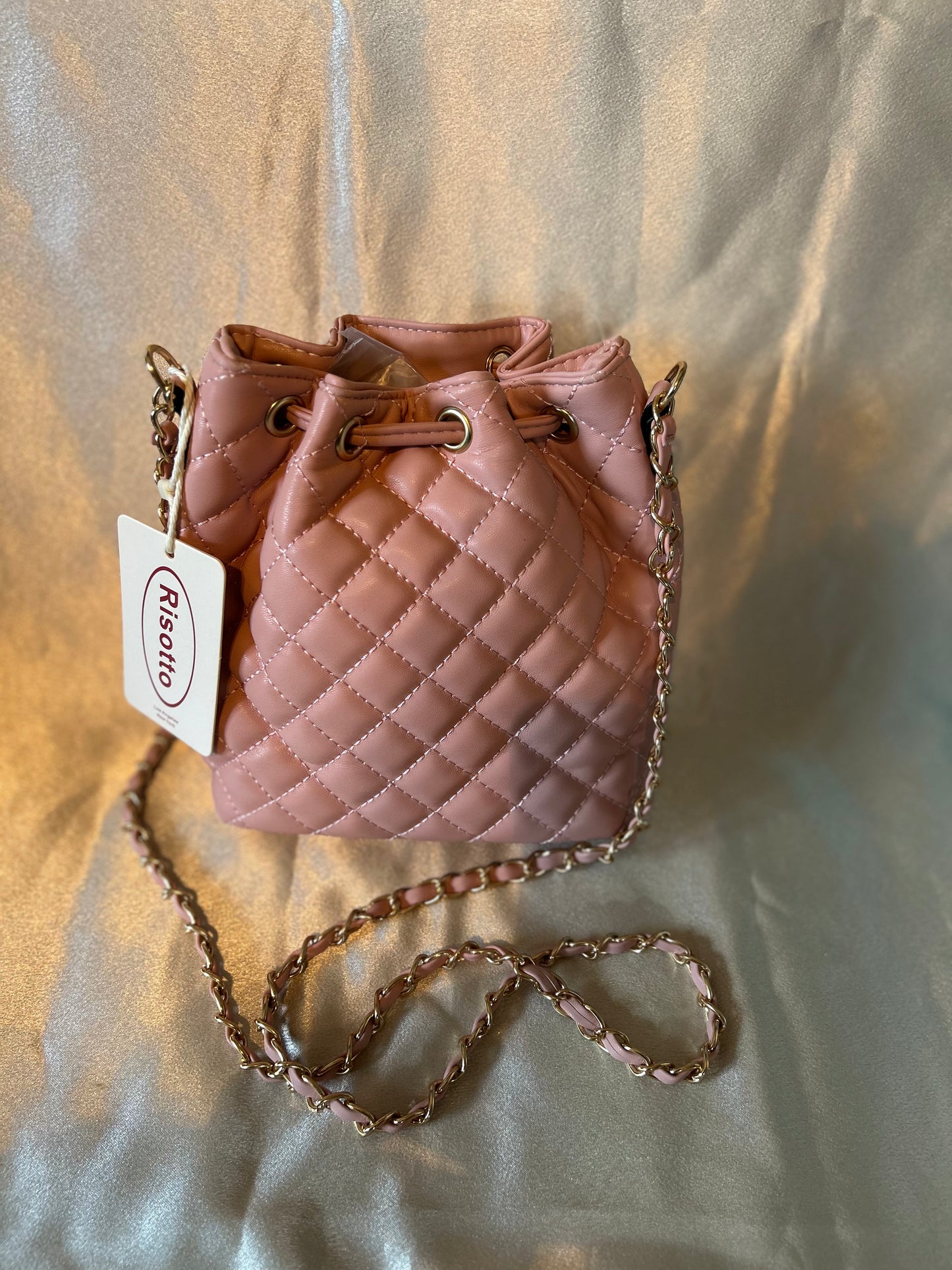 Pink Pull String Purse