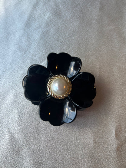 Black Flower Hair Clip